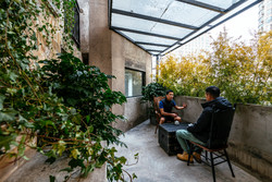 The open terrace of Chengdu Local Tea Hostel
